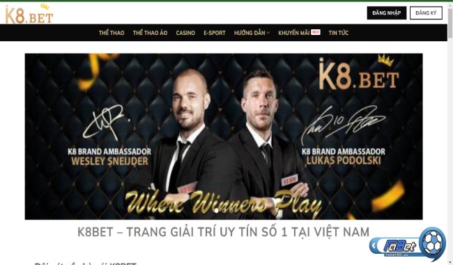 Nhà cái K8BET - Chính thức