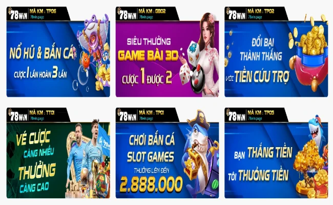 Các chương trình khuyến mãi hoàn thua 78WIN phổ biến